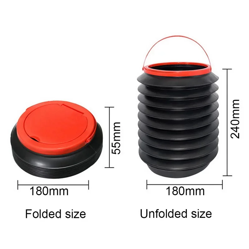 4L Car Folding Trash Collapsible Water Fishing Bucket Outdoor Camping Garbage Plastic Bucket Storage Box Container