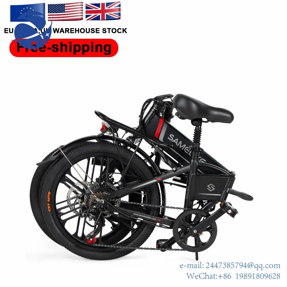 Yun YiNew Adult 48V 10.4AH Folding Electric Bike Moped With Pedal Drop Shipping EBike kokko ftn2 mini chromatic guitar tuner pedal with led display