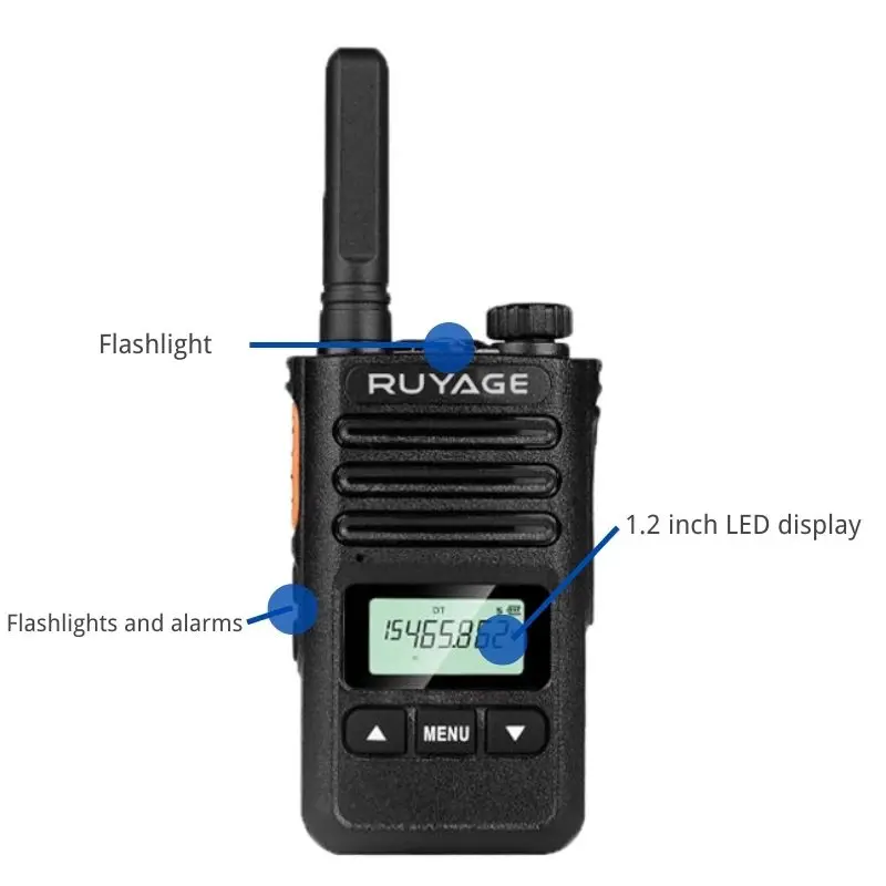 Ruyage T2 mini walkie talkie odborný fm transceiver uhf dva způsob přenosné hodiny rádio nádraží talkie-walkie bezdrátový