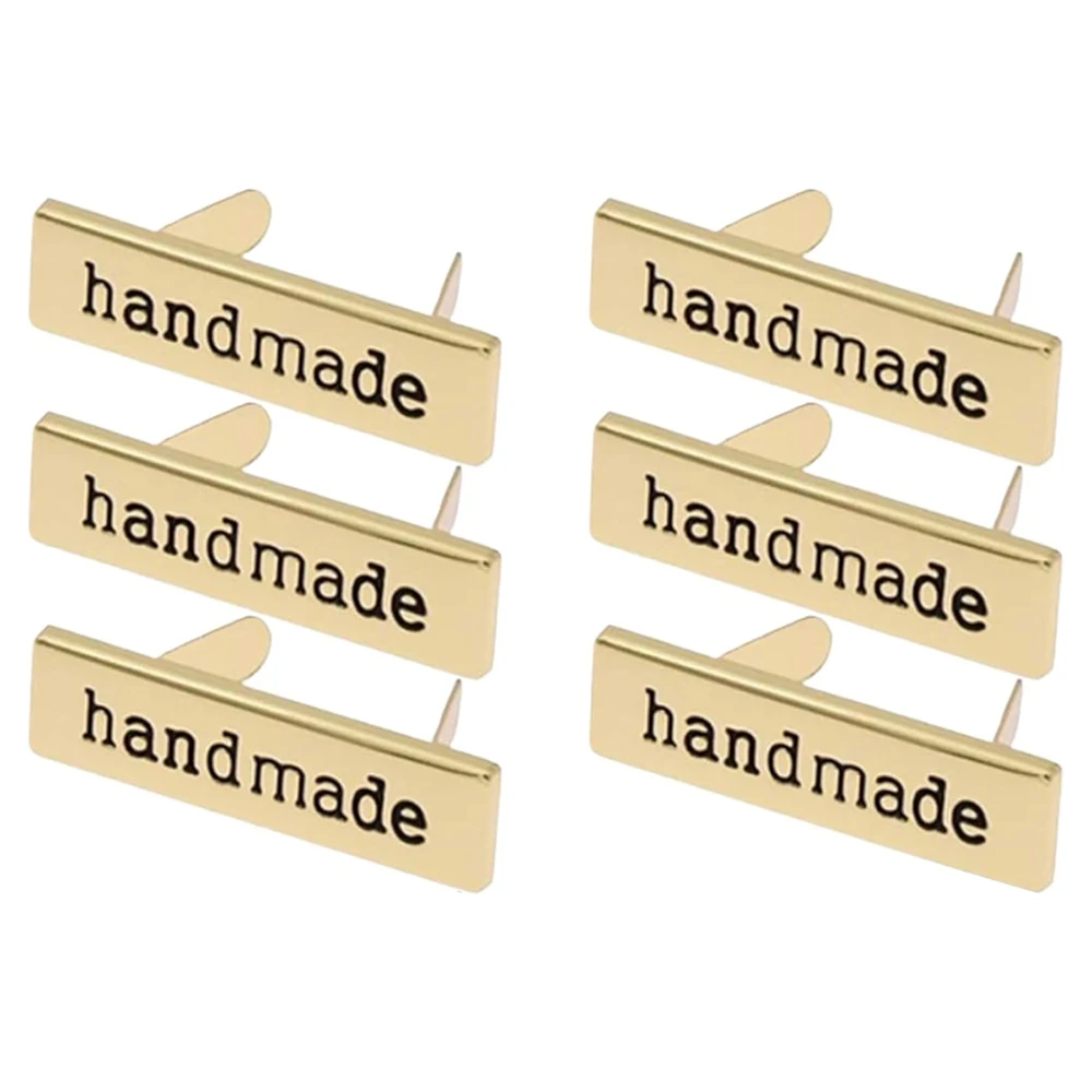 12 Pcs Handmade Metal Labels With Shim – Rectangle Alloy Tags For DIY Sewing, Bags, Jeans, Crafts (Multi-Colored)