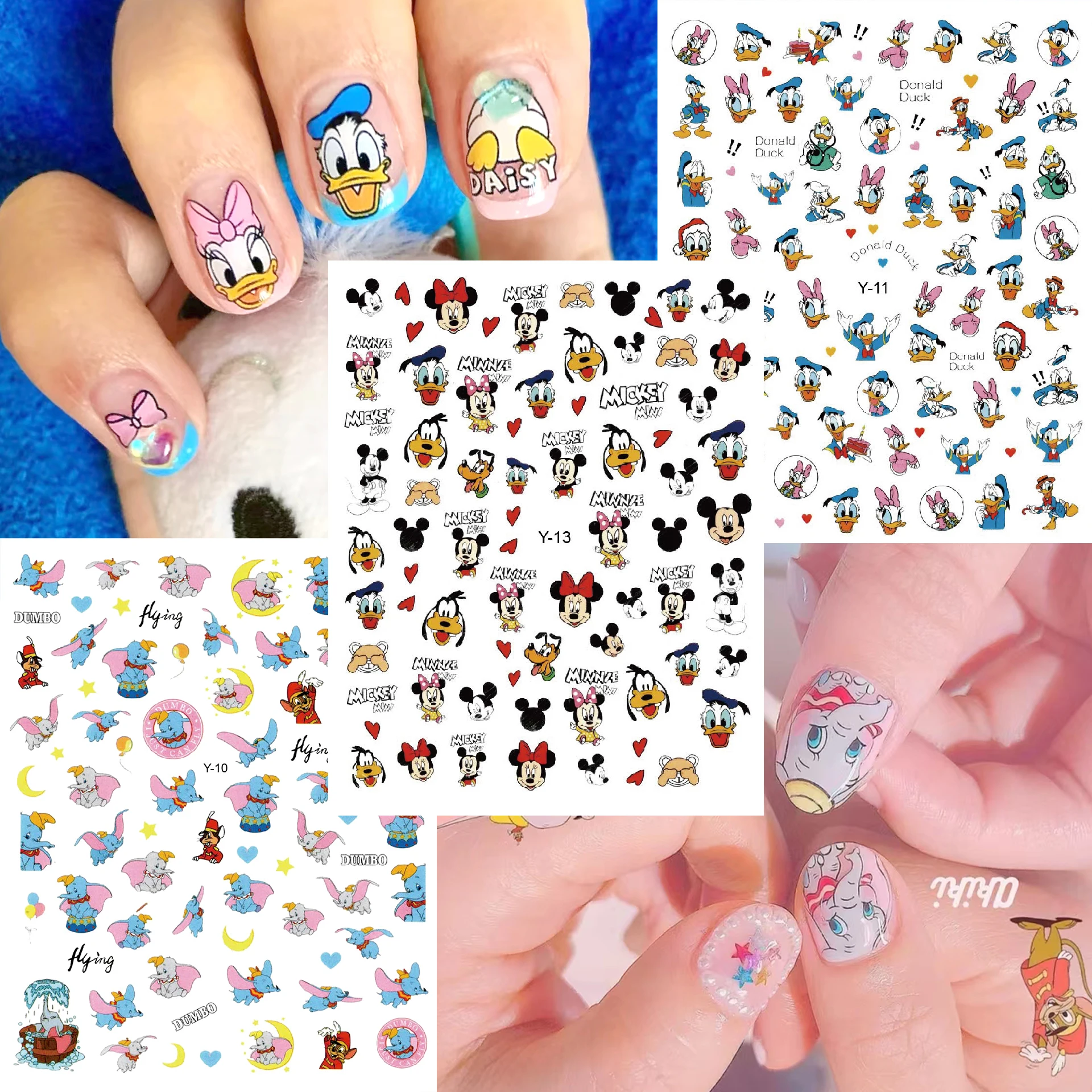 Cartoon Character Mickey Nail Sticker Disney Princess Donald Duck
