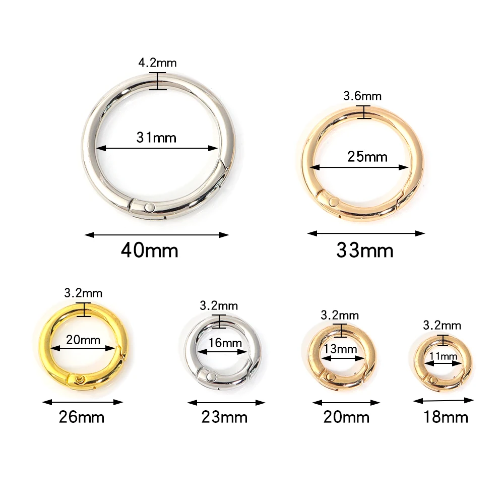 Cierres Giratorios De Aleación - Pack De 8 Unidades, Dorado, Doble Apertura, Para Llaveros Y Manualidades