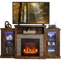 Electric Fireplace TV Stand for TVs Up to 65 Inches, 18-inch Fireplace Insert with APP Control, Remote Control, 16 Color Lights 1