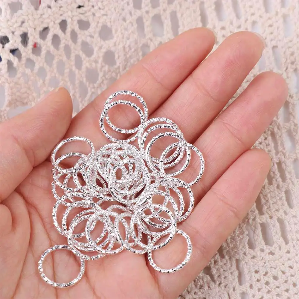 50PCS Styling Tool Opening Hoop Circle Hair Rings Charm DIY Dreadlocks Beads Big Hole Hairpin Cuff Clip Hair Braids