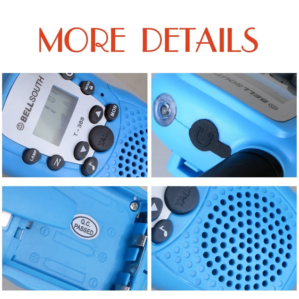 2KM 1 Pair Walkie Talkies Radio Cool 2 Players Intercom Phone Toy Boy Gift Age 7 8 9 10 Year Old Handy Interphone Wireles Device 4