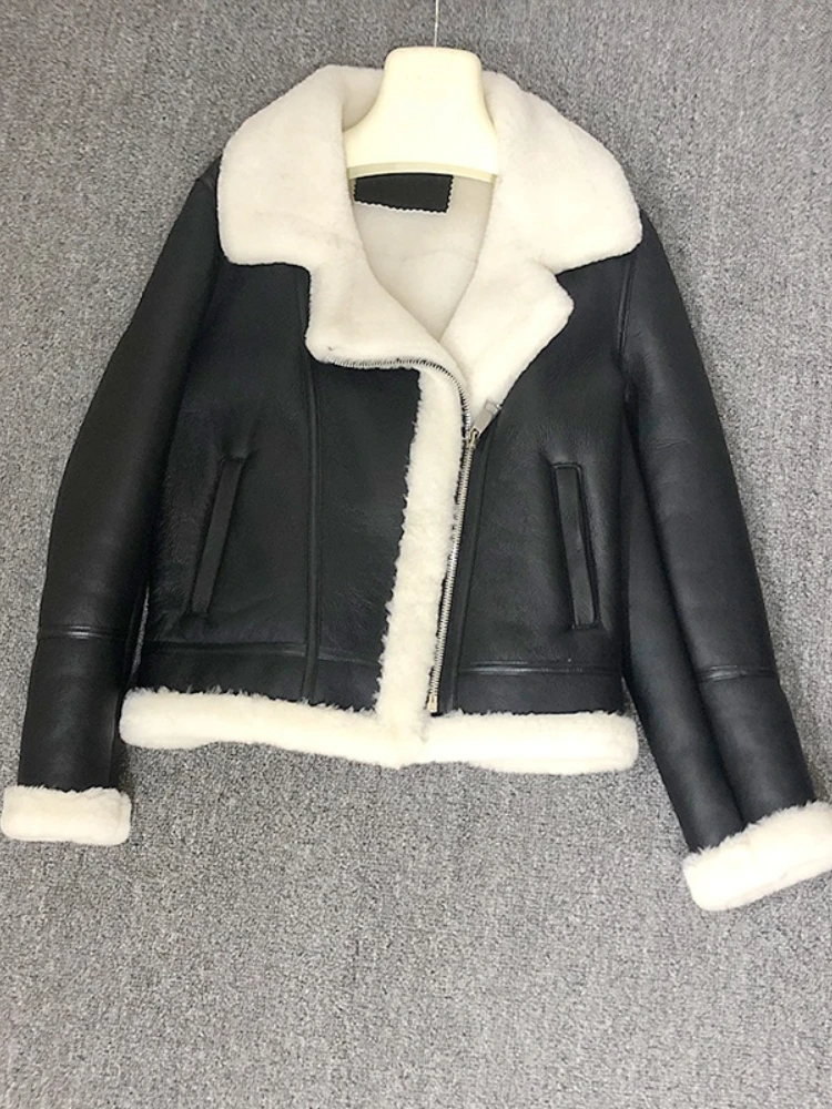 

2023 Fashion Natural Merino Sheep Fur Double-faced Fur Genuine Leather Real Women Coat Winter Jacket Warm Streetwear New
