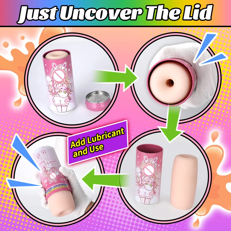 Male Masturbator YUU 7 Colors Hidden Canned Anime Pussy Masturbation Egg Artificial Vagina Extended Canned Toys