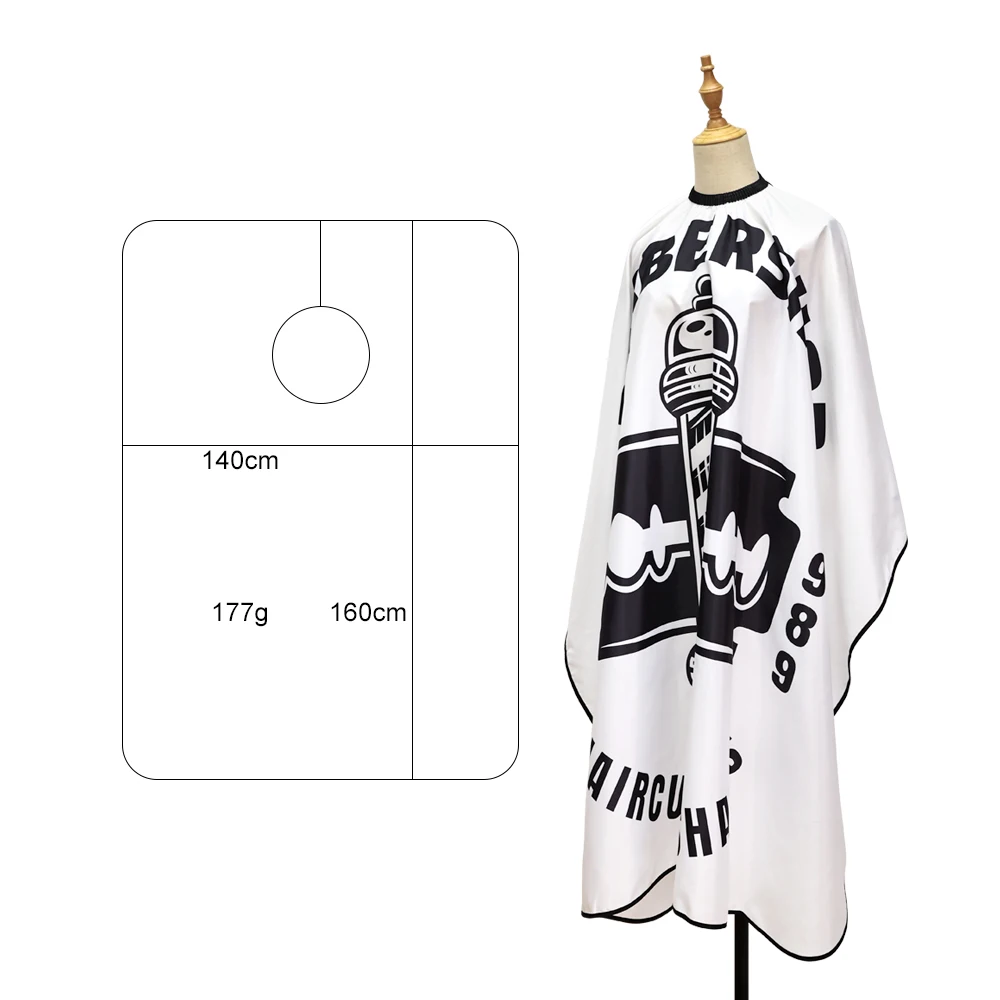 Professional Barber Cape Retro Pattern with Snap Closure Waterproof Hair Salon Cutting Apron Haircut Beard Hairdressing Cloth 2
