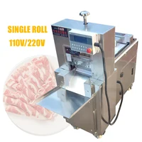 110V 220V CNC Commercial 1 Roll Stainless Steel Automatic Beef Mutton Bacon Slicer Frozen Lamb Meat Roll Cutting Slicer 1