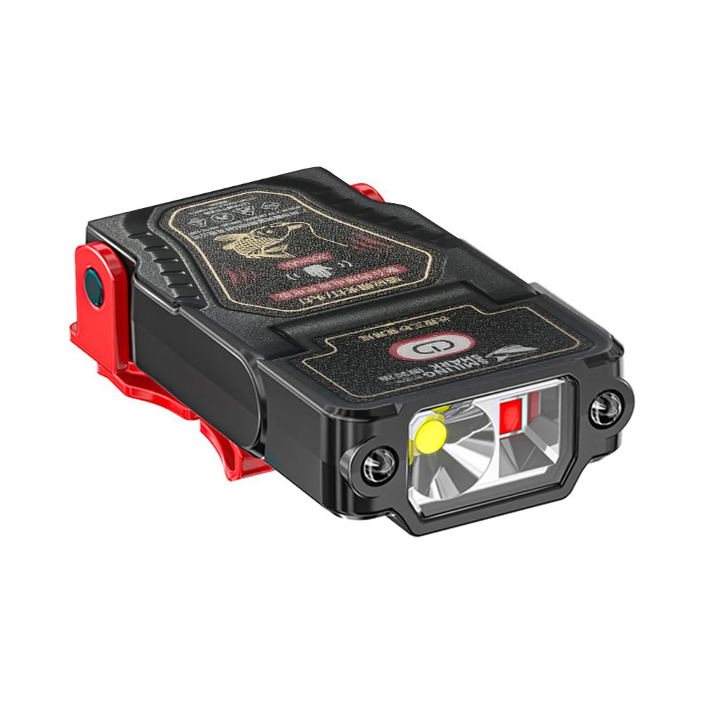 Portable Hat Clip Headlight Super Bright Waterproof Fishing Headlamp Rechargeable Adjustable Angle for Outdoor Camping Emergency