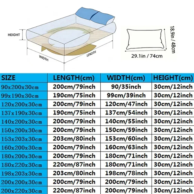 Solid Color Waterproof Fitted Bed Sheet Mattress Protector Adjustable With Elastic Band Soft Comfortable Mattress Cover Fitted 6