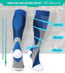 Compression Socks Football Running Outdoor Rugby Hiking Sports Socks Elasticity Promoting Blood Circulation Medical Pain Relief