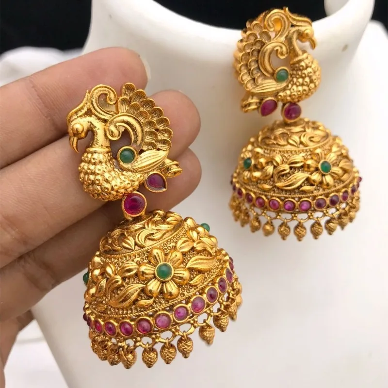 Damen Bohemian Exotische Vintage Geschnitzte Glocken-Quasten-Ohrringe Persönliche Elegante Vergoldete Ohrringe Charm-Schmuck