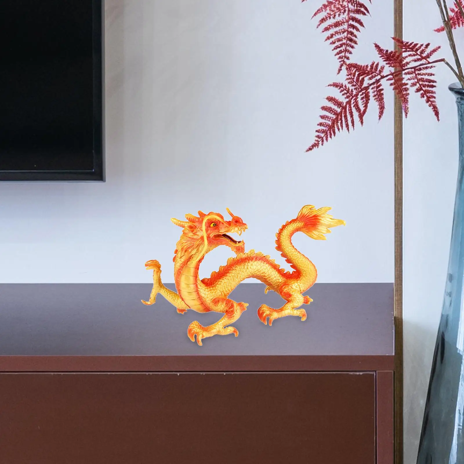 Hand Painted Chinese Dragon Figurine Home Decor Simulation Collection Model