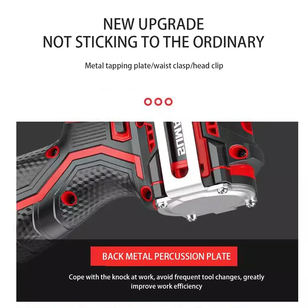 강력한 20V 무선 임팩트 드라이버, 금속 척 포함, 브러시리스 전동 드릴, 가정용 DIY, 나사 조임 및 드릴링 도구