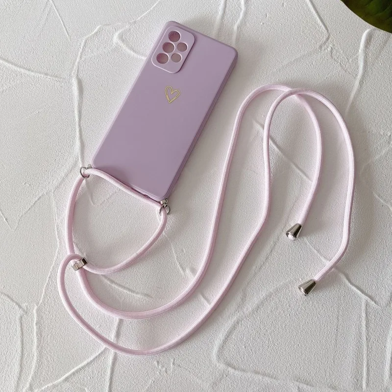 Lanyard Love Shockproof Silicone Crossbody Phone Case with Neck Cord Strap