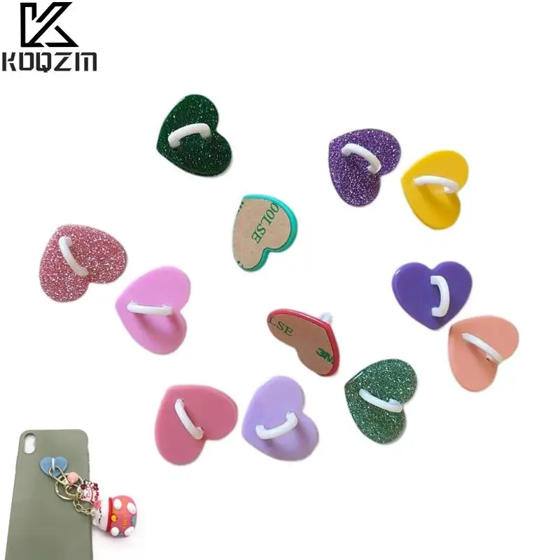1/10pcs Kawaii Adhesive Metal Heart Phone Charm Holder Mobile Phone