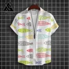 Hawaiian Shirt For Men Beach Casual Men's Short Sleeved Shirts New Cute Fish 3d Print Men's Shirt Oversized Men's Clothing 5xl 5