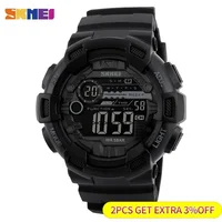 5PCS/Set SKMEI 1243 Men Multifunction 5Bar Waterproof PU Strap LED Display Watches Chrono Digital Watch reloj hombre Sport Watch 2