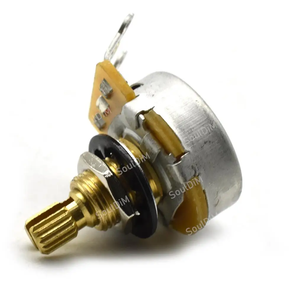 Guitar Pots 1pcs Pure Brass Shaft Log A500K A250K B500K B250K Volume Tone Potentiometers for Electric Guitars