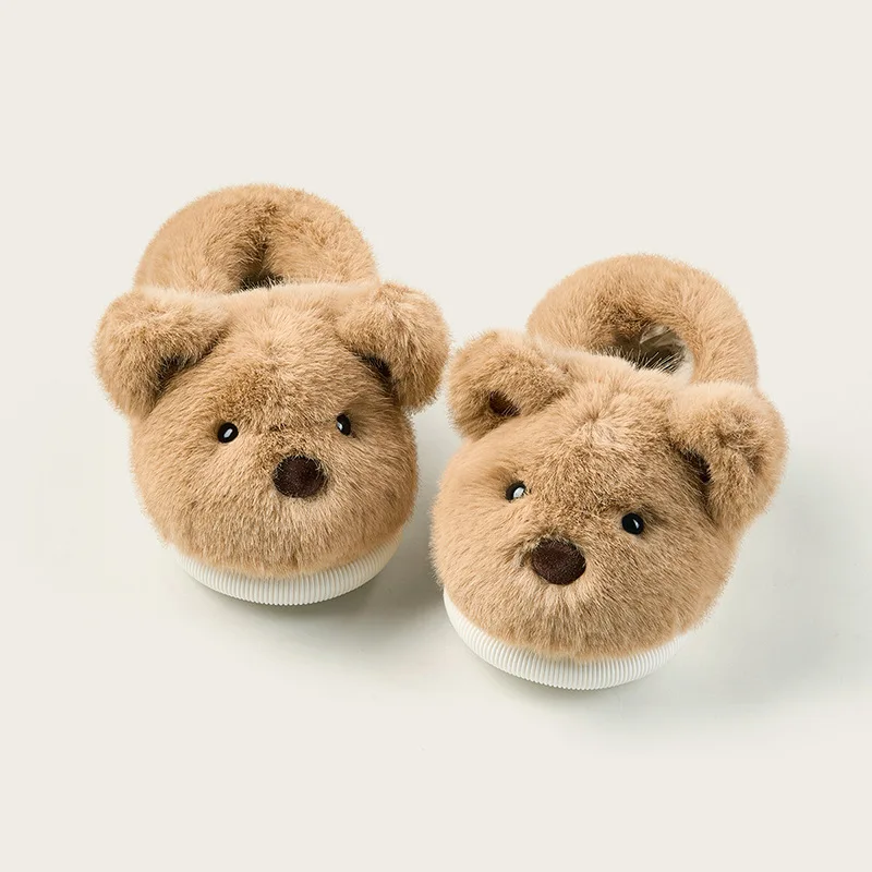 Cute Cartoon Bear Baby Boys Slippers Winter Home Indoor Warm Children's Shoes Outdoor Girls Cotton-padded Shoes 3