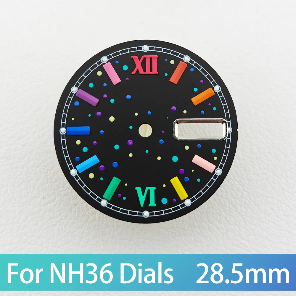 Rainbow Colored Dial with Weekly Calendar Window - 28.5mm Watch Accessory