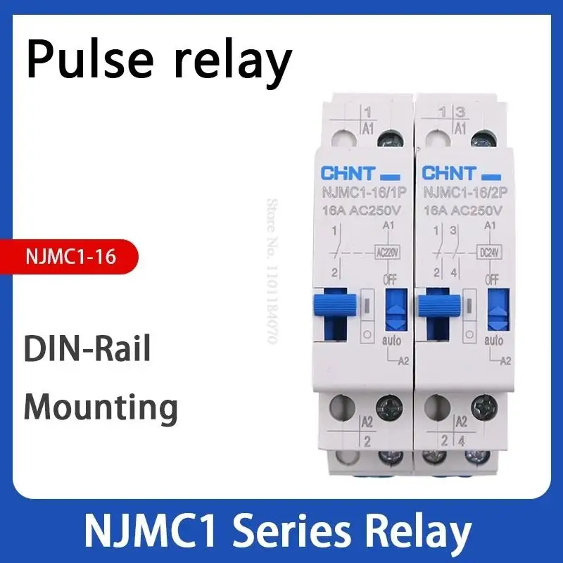 Relé de Pulso do Sinal do Impulso da Chint Njmc1 Njmc116 1p 2p 3p 4p Ac220v Dc24v 16a Chnt