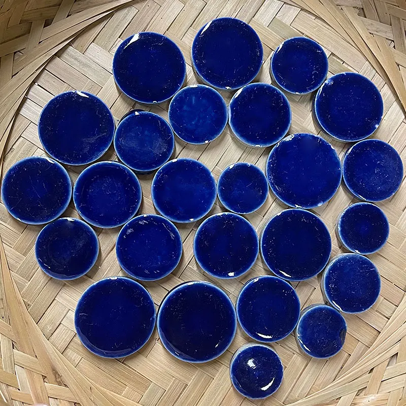 Glass Mosaic Tiles DIY Mosaic Supplies 100g Oval Ceramic Mosaic Tiles Multi Color Mosaic Piece DIY Making Stones for Craft Hobby Arts Home Wall Decoration
