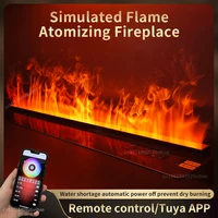 3D паровой электрический камин с управлением через приложение, умный светодиодный увлажнитель с пламенным водяным паром для спальни, гостиной, ТВ-декора