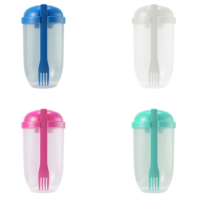 Portable Salad Meal Shaker Cup With Fork - Healthy Salad Container