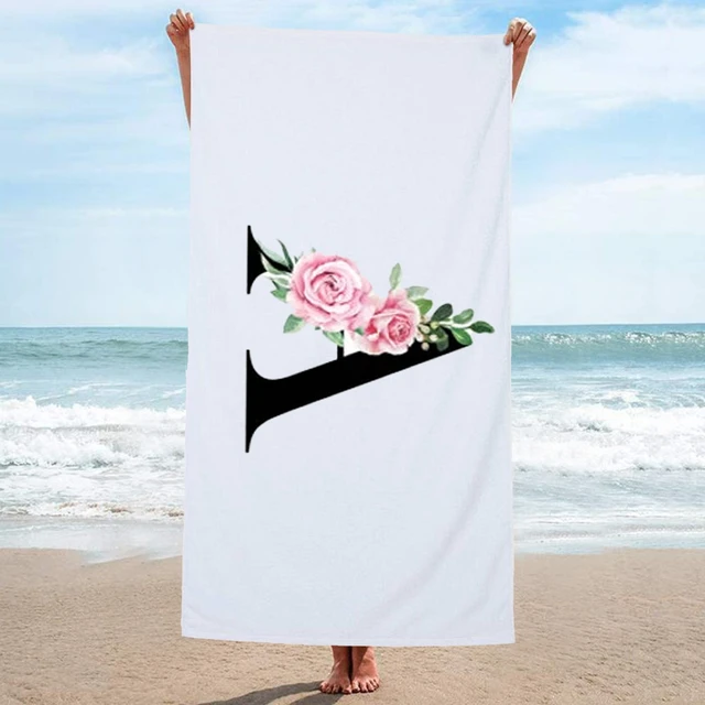 Toalla de playa con alfabeto personalizado con diseño minimalista creativo,  toallas de baño de tamaño mediano, 75x150cm, 29x59 pulgadas, 1 unidad -  AliExpress