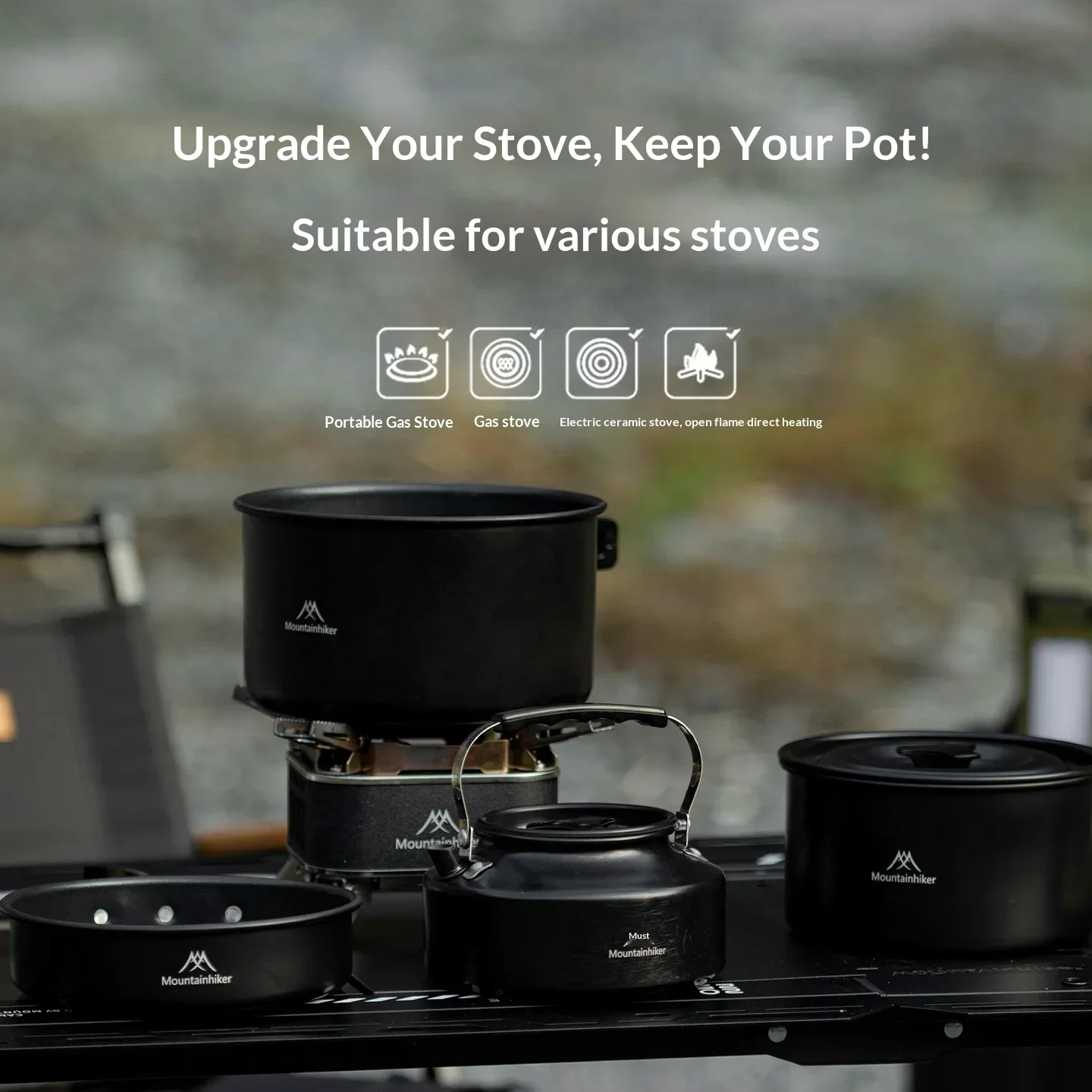 Kit Completo per Cucina da Campeggio | Attrezzatura da cucina portatile adatta per viaggi in zaino in spalla, perfetta per gite in campeggio in famiglia. - immagine 5