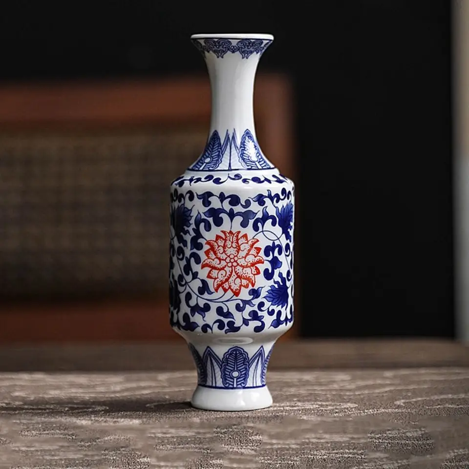 青白磁彫線文花瓶 (未使用 新品同様) Amazon.co.jp: 深川製磁 花瓶 金葡萄文様 青 : ホーム＆キッチン