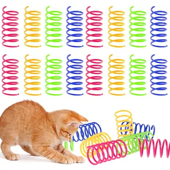 Cat Spring Toy , Cat Kittens Toys Plastic Coil Spiral Springs for Swatting, Biting, Hunting, and Active Healthy Play 1
