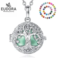 Eudora 18mm Harmony Ball Tree of Life Cage Pendant Pregnancy Bola Angel Caller Baby Chime Ball Necklace Jewelry for Women Gift 1