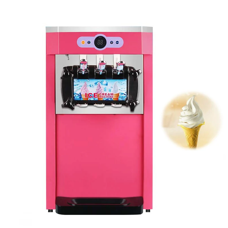 

Soft Ice Cream Maker Fully Automatic Ice Cream Machine Commercial Ice Cream Production Machine Stainless Steel Sweet Cone