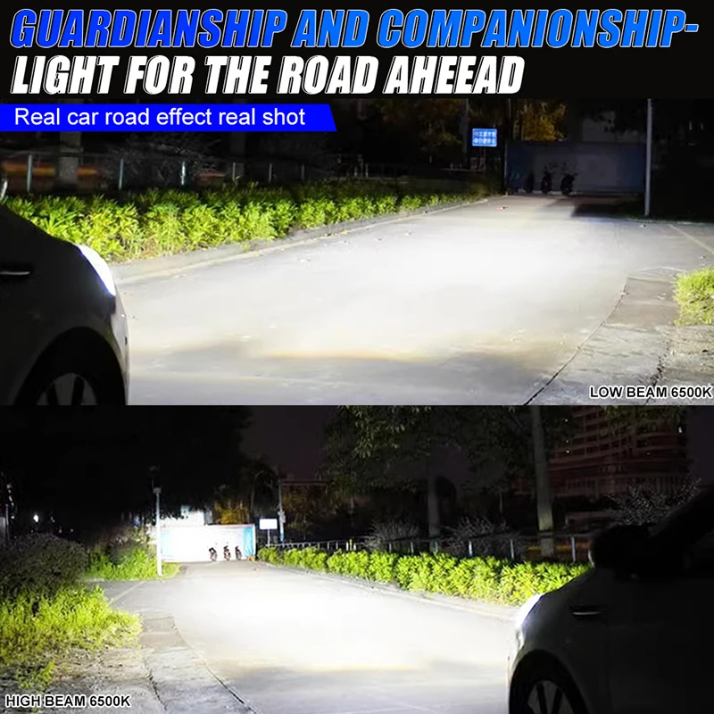 2개입 H11 H4 LED 헤드라이트 CANBUS H7 H1 H8 9005 HB3 9006 HB4 팬리스 미니 램프 1:1 사이즈 무선 안개등 플러그 앤 플레이 6500K 12V