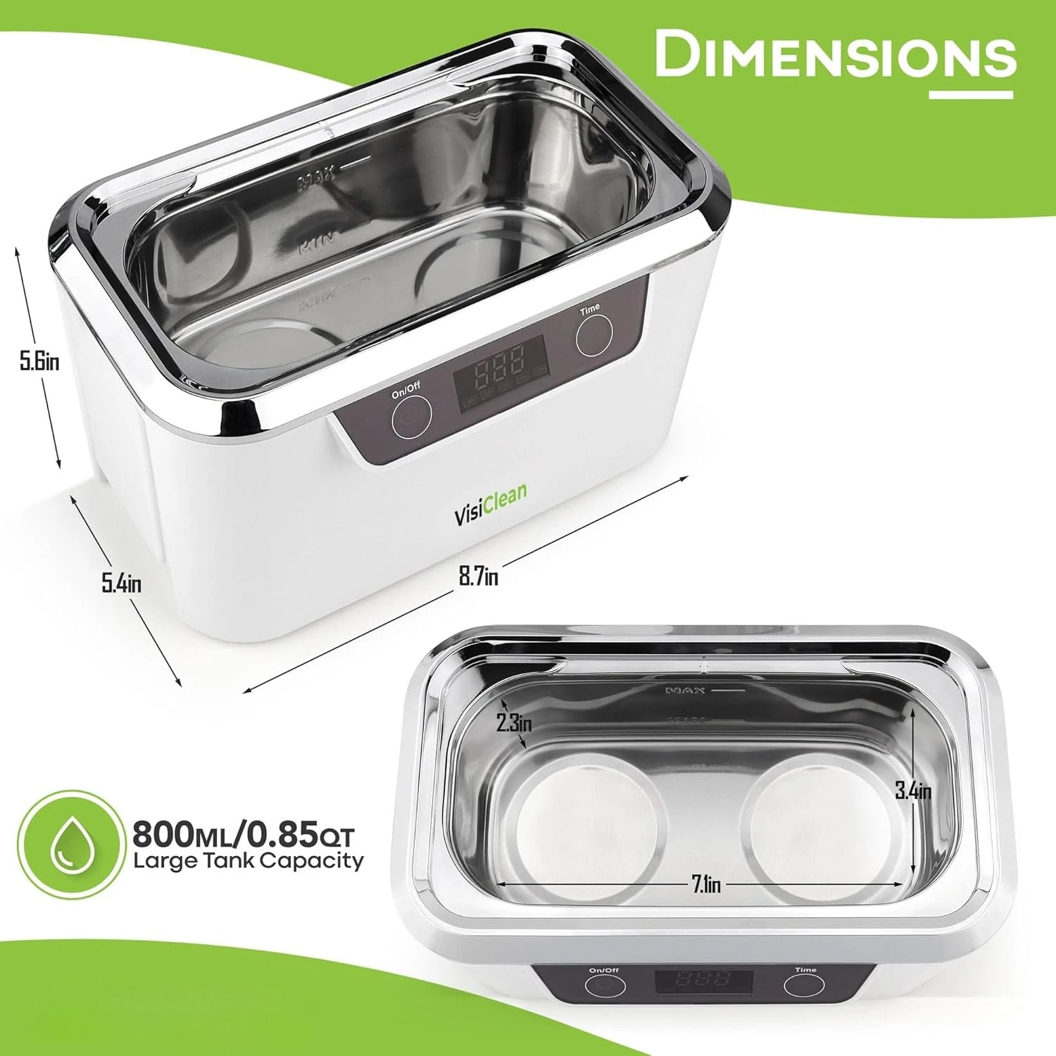 2025 Ultrasonic Cleaner Professional Jewelry Cleaner for Diamond Ring Silver Gold Necklaces Glasses Denture Retainer Mouthguard 6