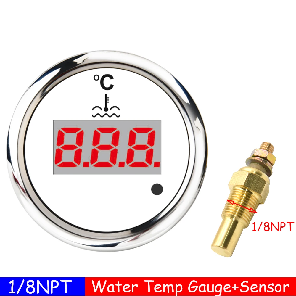 52mm Marine Outdoor Digital Water Temperature Gauge-℉ - Rico Instrument