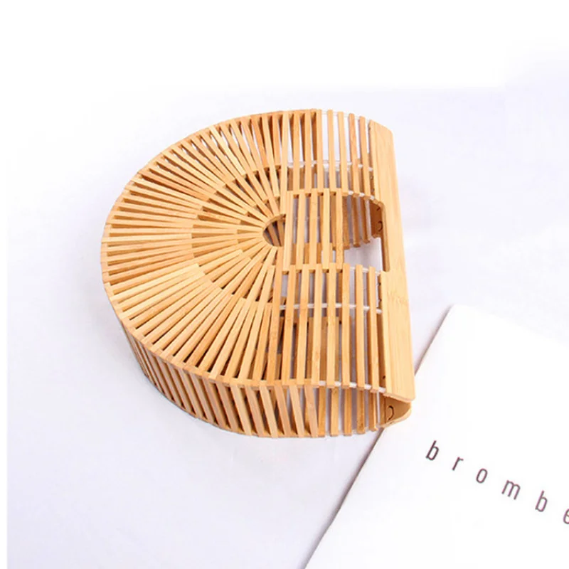Hot Selling Handmade Half Round Bamboo Bag For Women Vacation Beach Handheld Tote With High End Feel