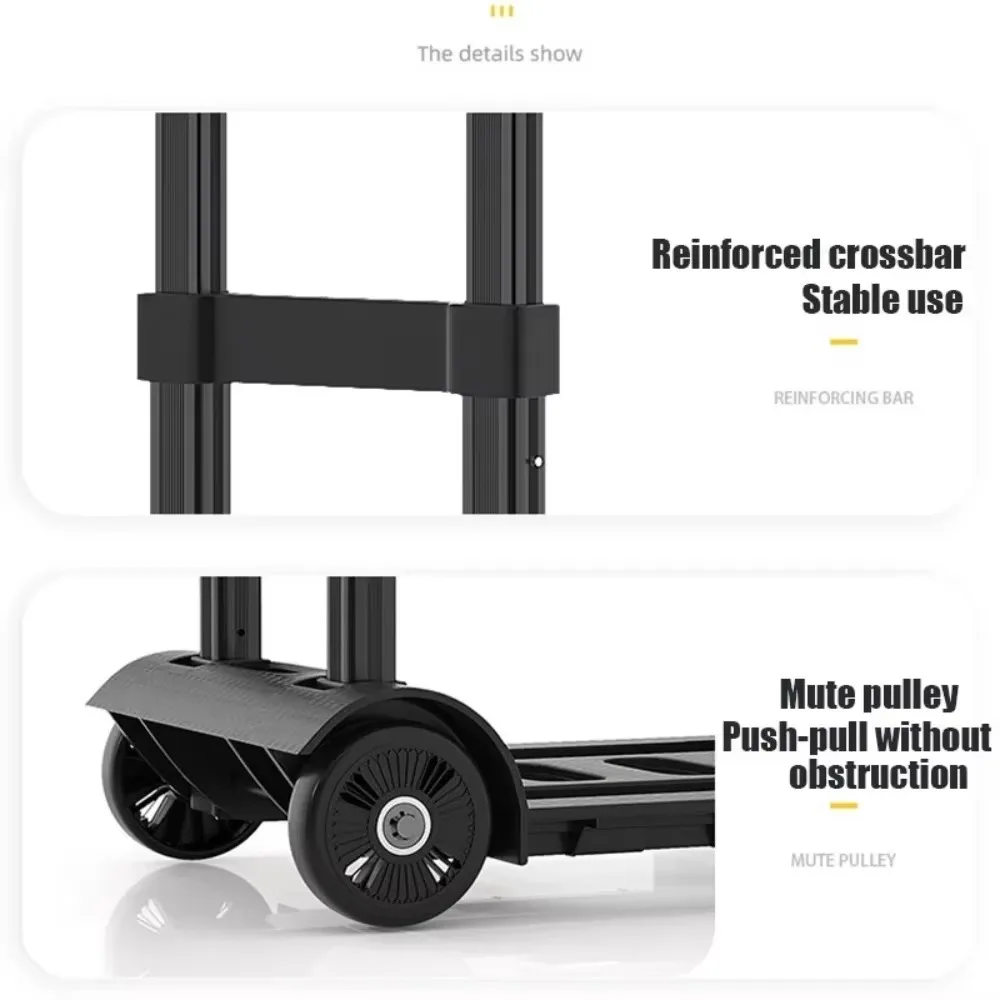 Folding Hand Truck Portable Shopping Cart Sturdy Folding Hand Trucks Household Hands Trolley Lightweight Dolly Moving Trailers