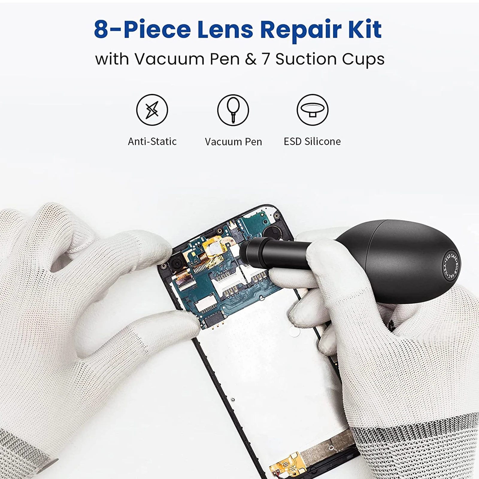 Lens Sucker Kit Long Anti-static Pen Strong Suction Manual Vacuum Suction Pen Lens Puller Repair Tool lens sucker kit