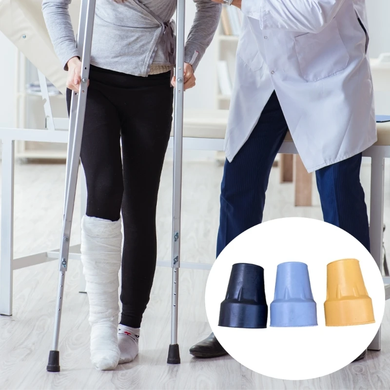 Nonslip Walking Trekking Poles Tip Cover Rubber Crutch Cane Bottom Pad Ferrule Foot Cover