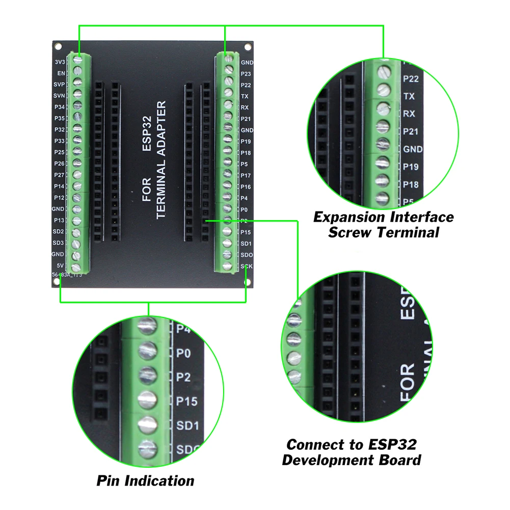 ESP32 개발 보드 CP2102 칩 NodeMCU-32S Lua 38핀 모듈 마이크로 USB 인터페이스 블루투스 호환 GPIO 확장 보드