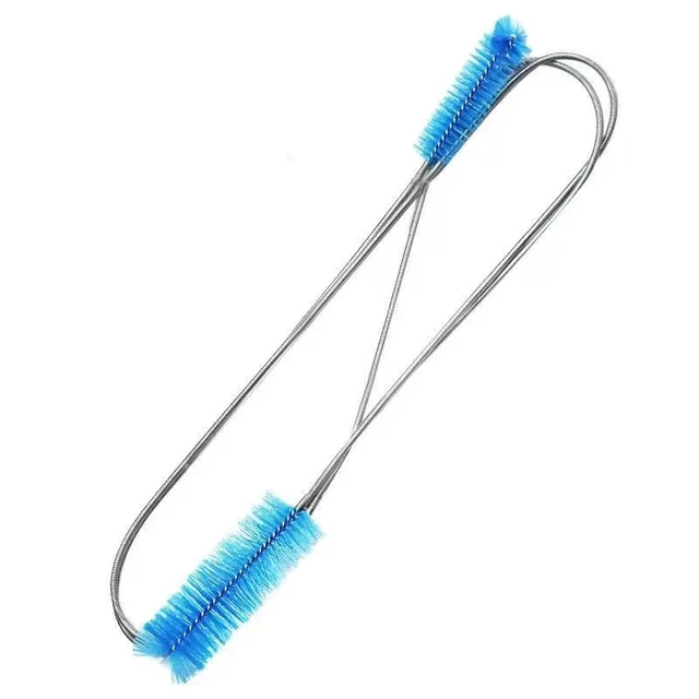 Aquarium Pipe Cleaning Brush Fish Tank Cleaner Tube Stainless Steel Water Filter Air Tube Flexible Double End Hose Accessories 2