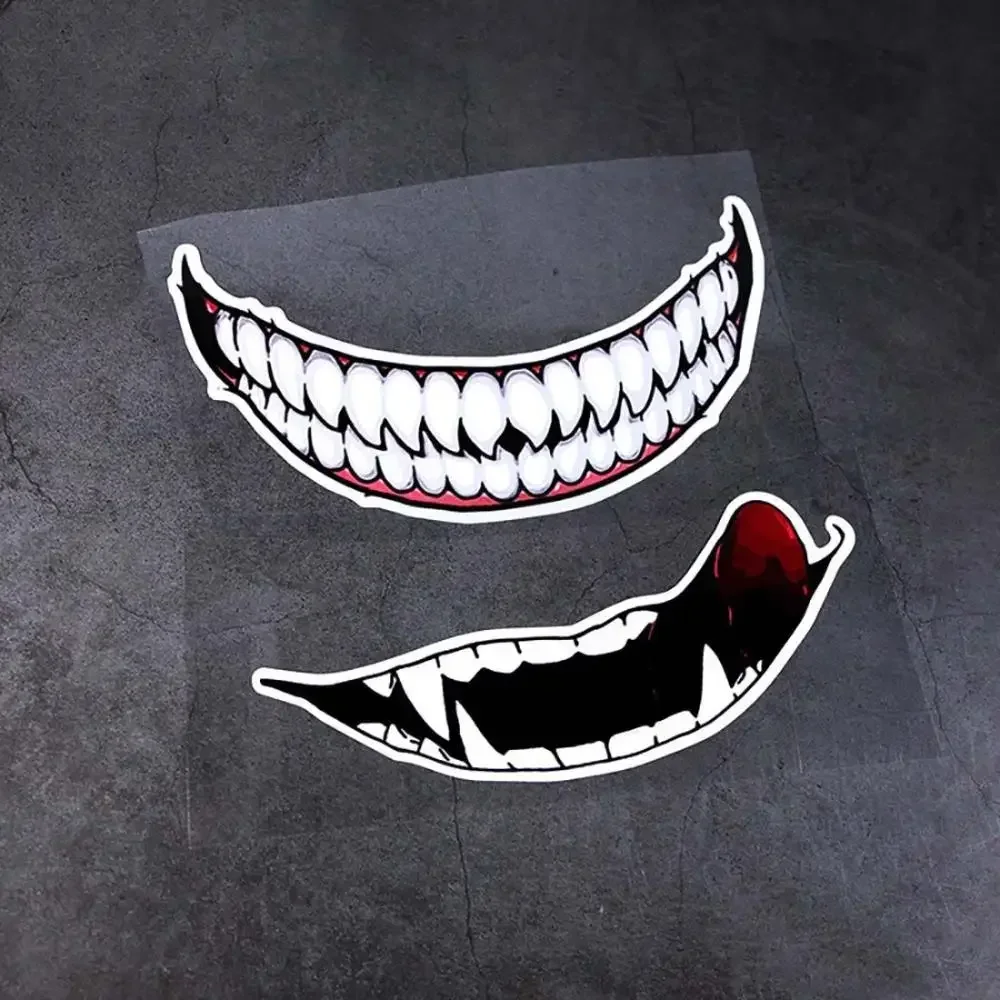 Motorcycle Helmet Sticker Personality Venom Fangs Face Window Sticker Waterproof Reflective Sticker Scooter Scooter Sticker