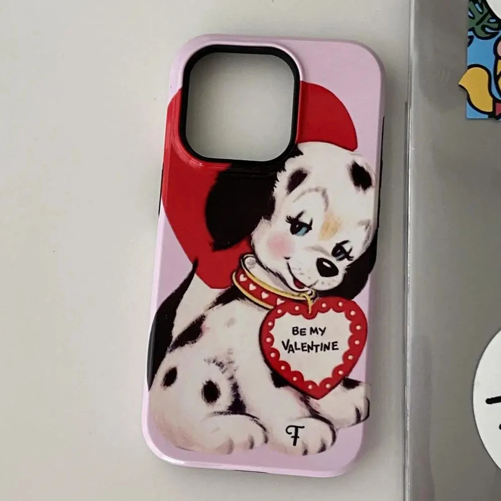 Retro Cat and Dog Party Luxury Double-Layer Phone Case
