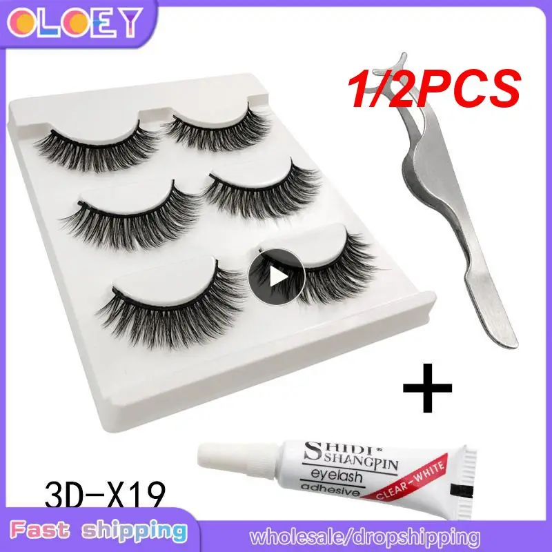 

1/2PCS Wholesale Mink Eyelasheslashes natural soft 3d mink lashes reusable false eyelashes Makeup Faux Cilios in Bulk