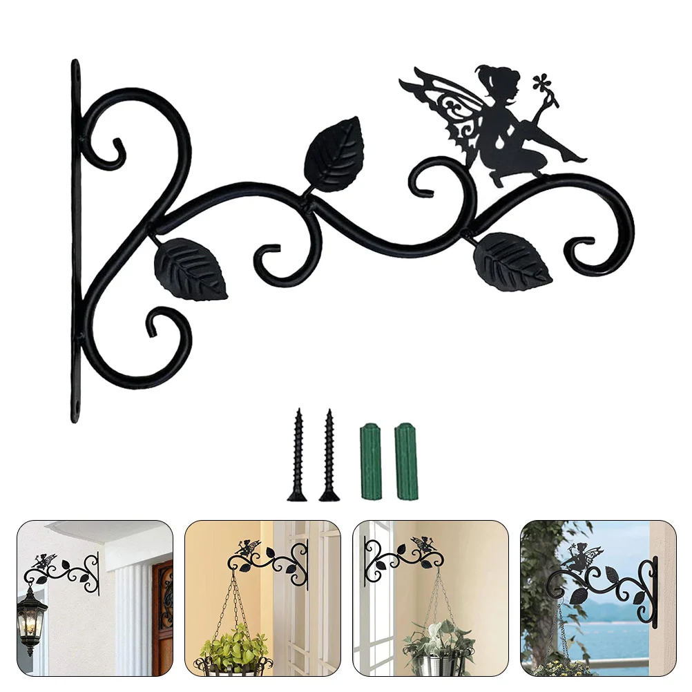 

Lantern Wall Hanger Plant Holder Wall-mounted Planter Shelf Flower Basket Hanging Hook Iron Craft Bracket Outdoor Decor