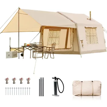 Inflatable Tents for Camping, Blow Up Tent with Hand Pump, Easy Setup Inflatable Hot Tent with Stove Jack, Waterproof Oxford Air 1